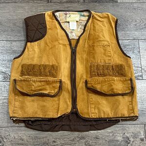 Vintage 60s American Field Made in USA Hunting Vest Canvas Game Pocket Size XL